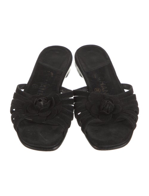 Chanel Interlocking CC Logo Leather Slides