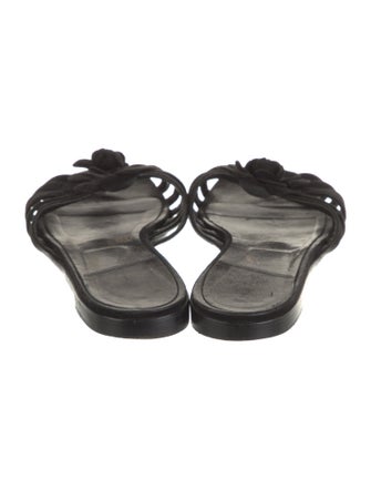Chanel Interlocking CC Logo Leather Slides