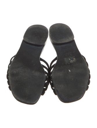 Chanel Interlocking CC Logo Leather Slides