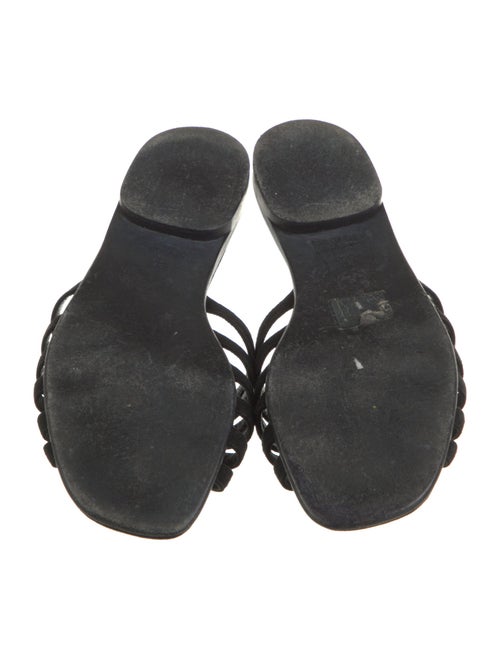 Chanel Interlocking CC Logo Leather Slides