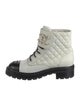 Chanel Interlocking CC Logo Goat Leather Combat Boots