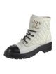 Chanel Interlocking CC Logo Goat Leather Combat Boots