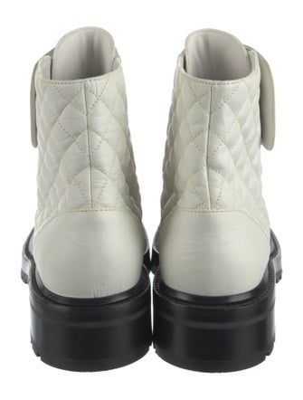 Chanel Interlocking CC Logo Goat Leather Combat Boots