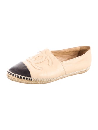 Chanel Interlocking CC Logo Lambskin Espadrilles