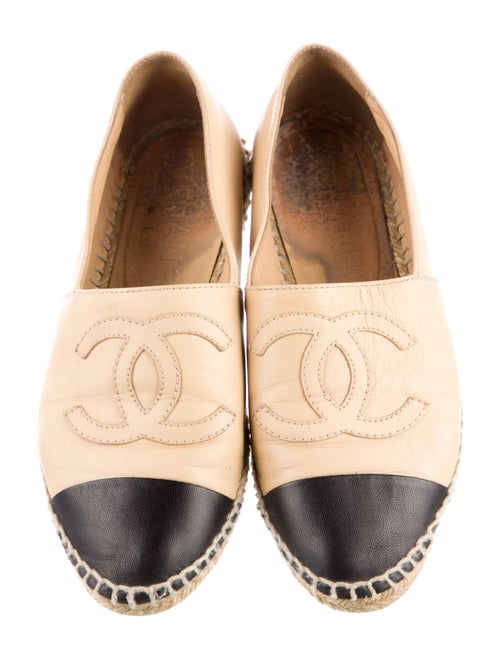Chanel Interlocking CC Logo Lambskin Espadrilles