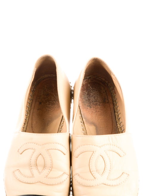 Chanel Interlocking CC Logo Lambskin Espadrilles