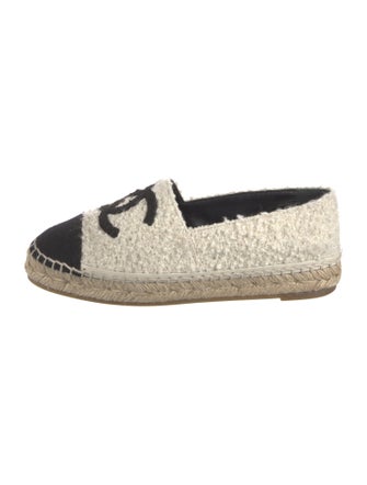 Chanel Interlocking CC Logo Tweed Espadrilles