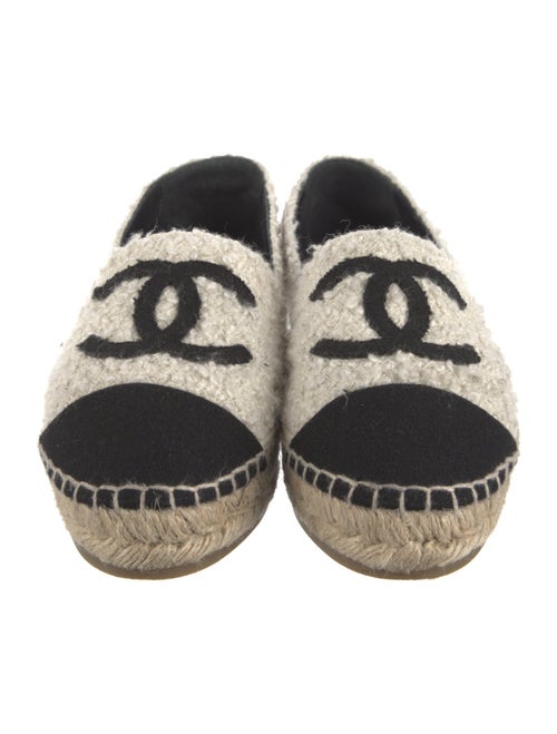 Chanel Interlocking CC Logo Tweed Espadrilles