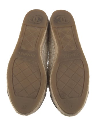 Chanel Interlocking CC Logo Tweed Espadrilles