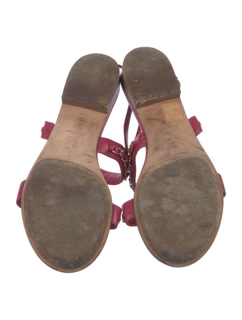 Chanel Interlocking CC Logo Leather Slingback Sandals