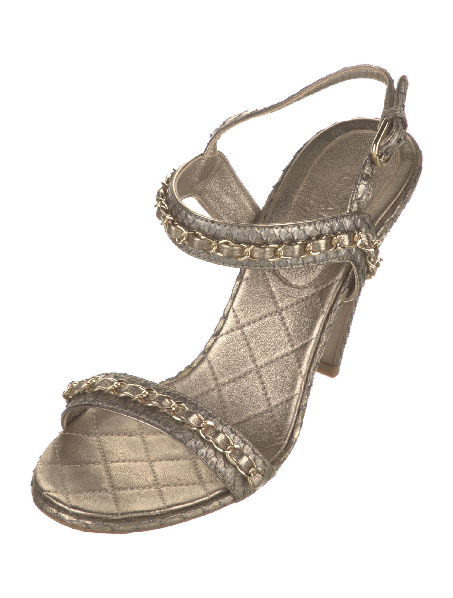 Chanel Interlocking CC Logo Python Espadrilles