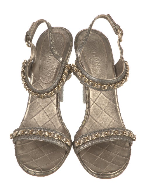 Chanel Interlocking CC Logo Python Espadrilles