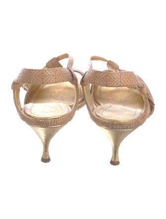 Chanel Quilted Pattern Lambskin Slingback Sandals