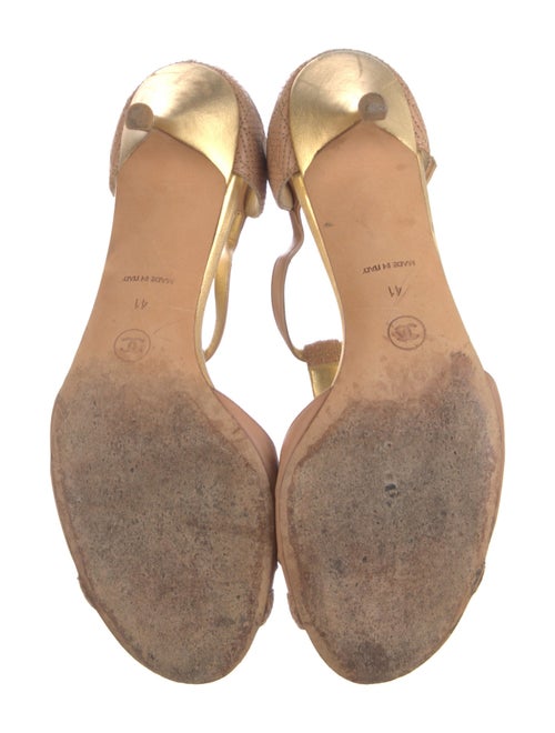 Chanel Quilted Pattern Lambskin Slingback Sandals