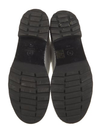 Chanel Crackled Combat Faux Pearl Accents Combat Boots