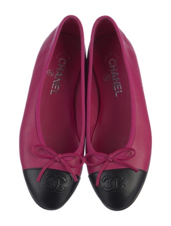 Chanel Interlocking CC Logo Goat Leather Ballet Flats