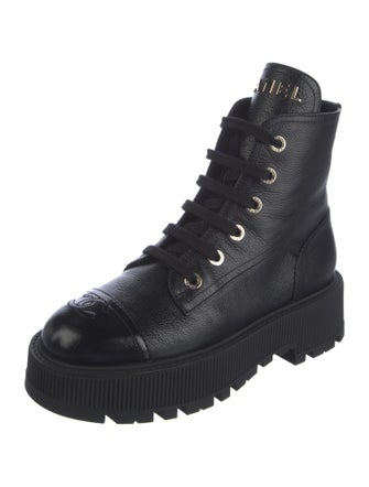 Chanel 2023 Interlocking CC Logo Combat Boots