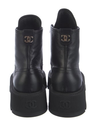 Chanel 2023 Interlocking CC Logo Combat Boots