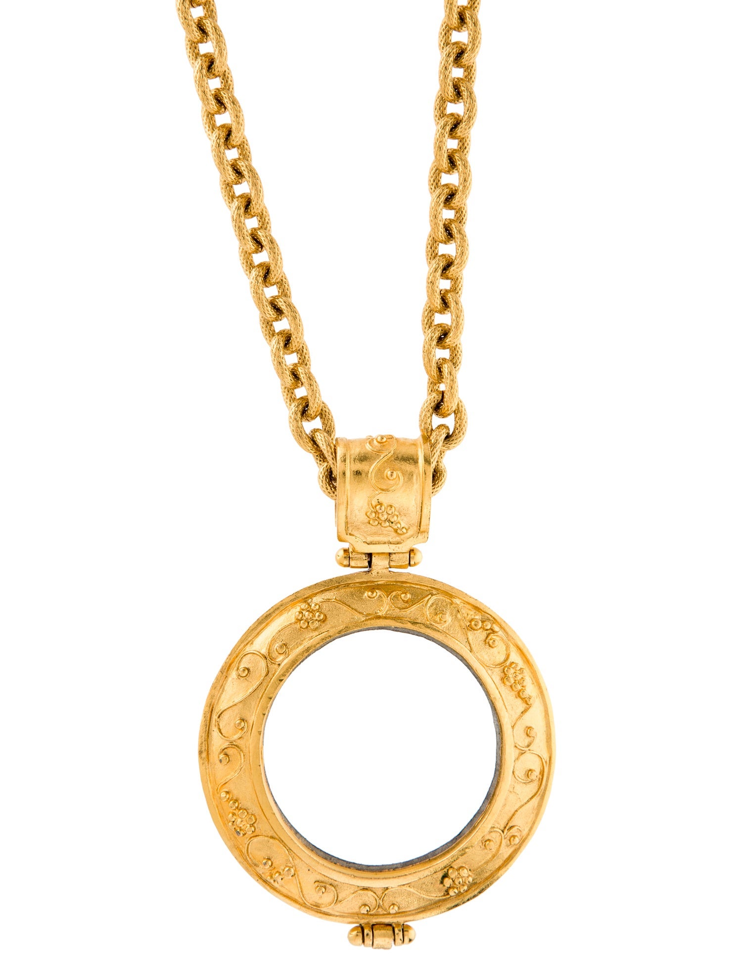 Chanel Vintage Magnifying Glass Pendant Necklace