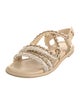 Chanel Chain-Link Accent Leather Slingback Sandals