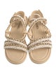 Chanel Chain-Link Accent Leather Slingback Sandals