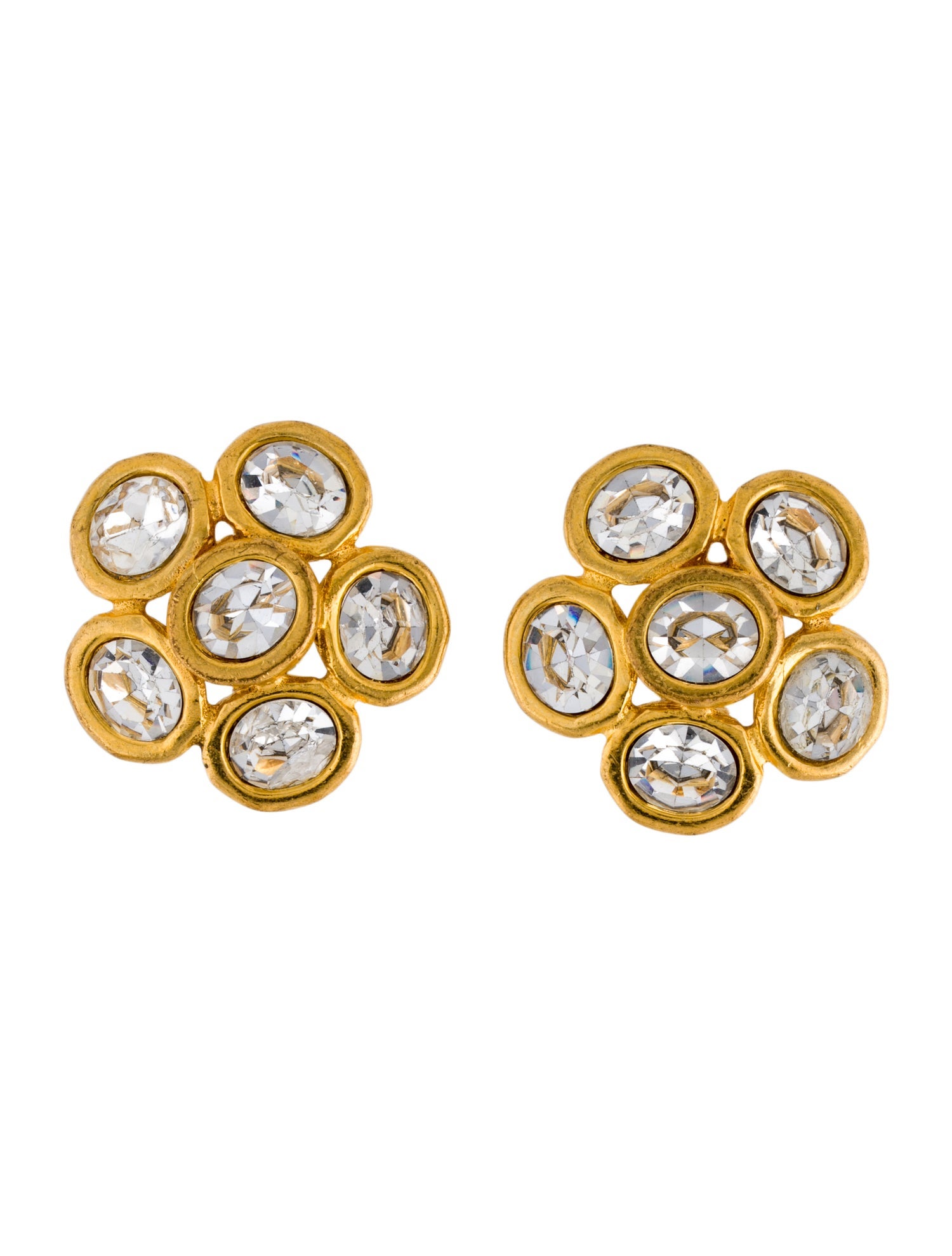 Chanel Vintage Strass Clip-On Earrings