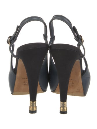 Chanel 2012 Interlocking CC Logo Slingback Sandals