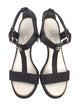 Chanel Interlocking CC Logo Leather T-Strap Sandals