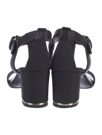 Chanel Interlocking CC Logo Leather T-Strap Sandals