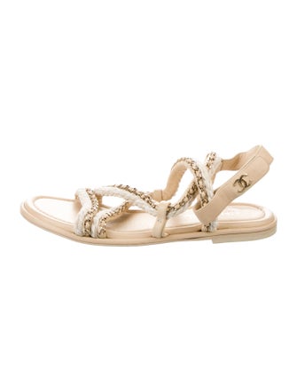 Chanel 2022 Interlocking CC Logo Gladiator Sandals