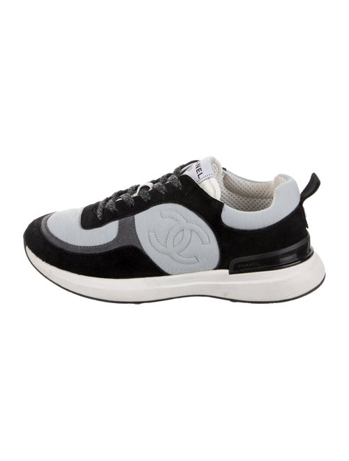 Chanel Interlocking CC Logo Suede Sneakers
