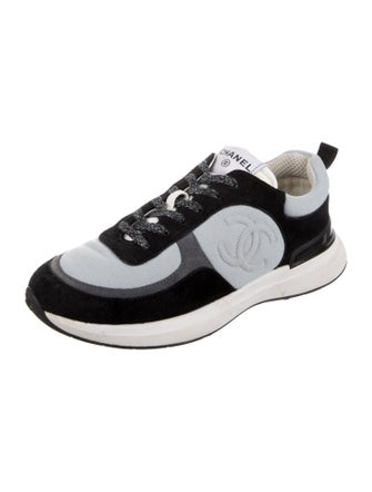 Chanel Interlocking CC Logo Suede Sneakers