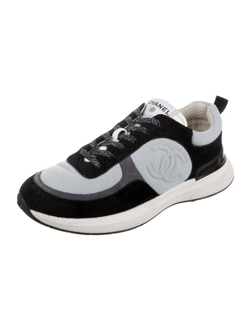 Chanel Interlocking CC Logo Suede Sneakers