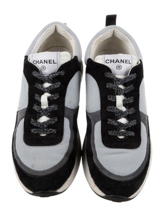 Chanel Interlocking CC Logo Suede Sneakers