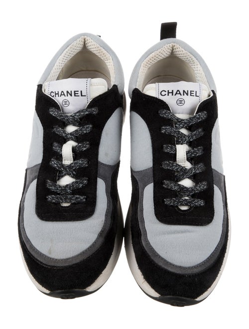 Chanel Interlocking CC Logo Suede Sneakers