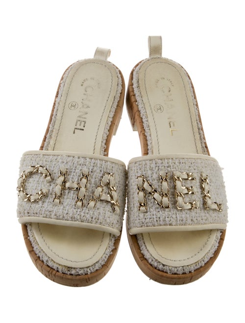 Chanel 2021 Chain-Link Accent Slides