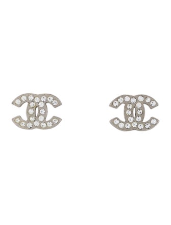 Chanel Strass CC Stud Earrings