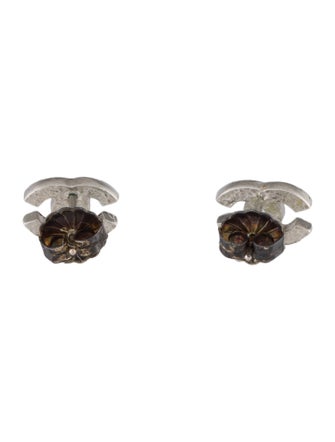 Chanel Strass CC Stud Earrings