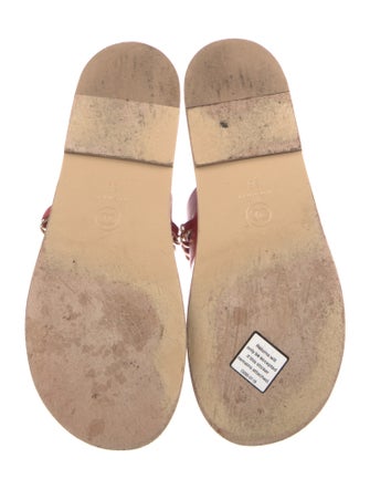 Chanel Interlocking CC Logo Leather Slides