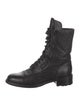 Chanel Interlocking CC Logo Leather Combat Boots