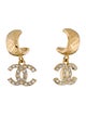 Chanel 2024 Strass CC Drop Earrings