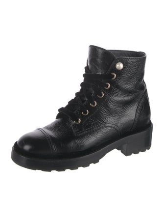 Chanel 2021 Interlocking CC Logo Combat Boots