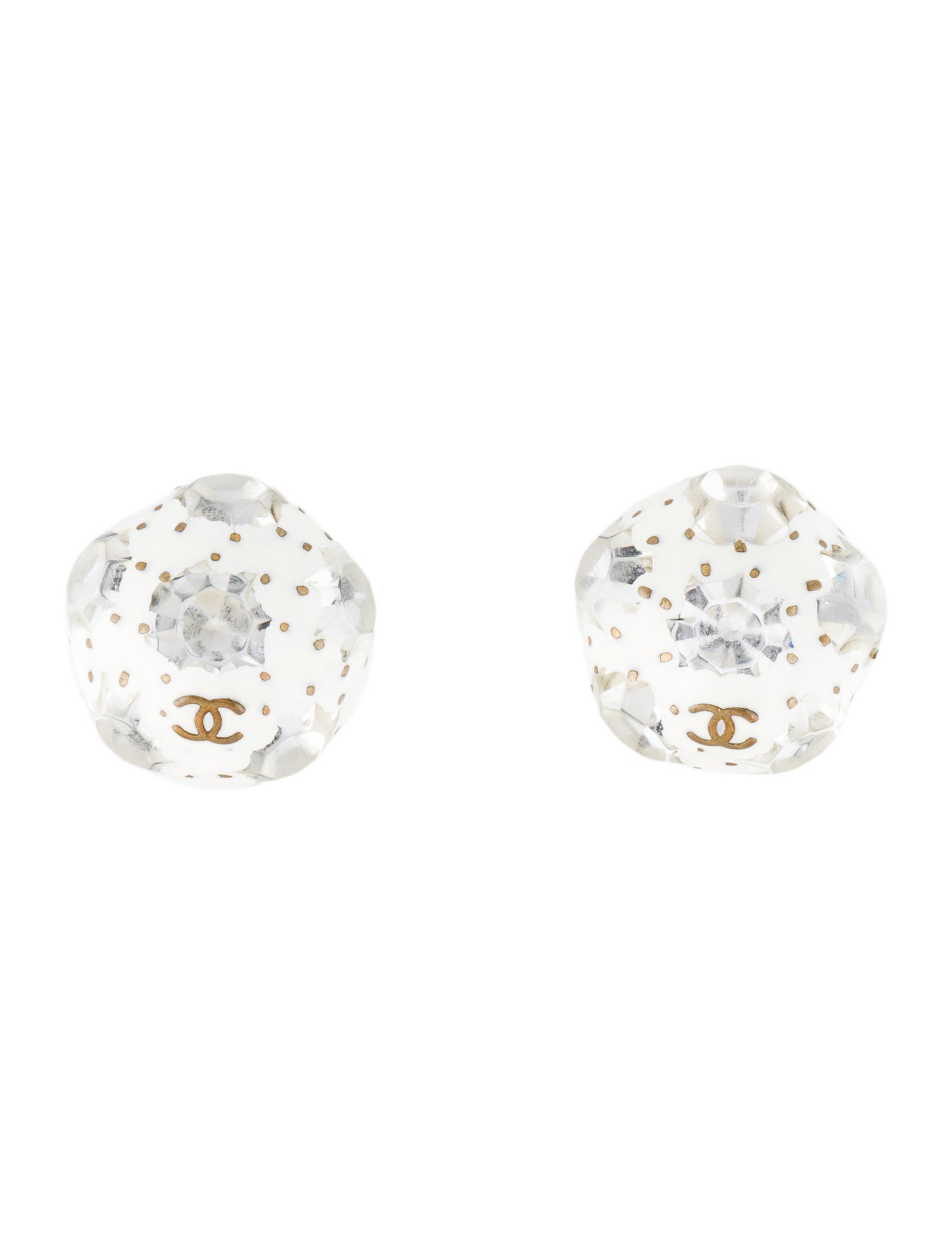 Chanel Vintage Enamel & Crystal Clip-On Earrings