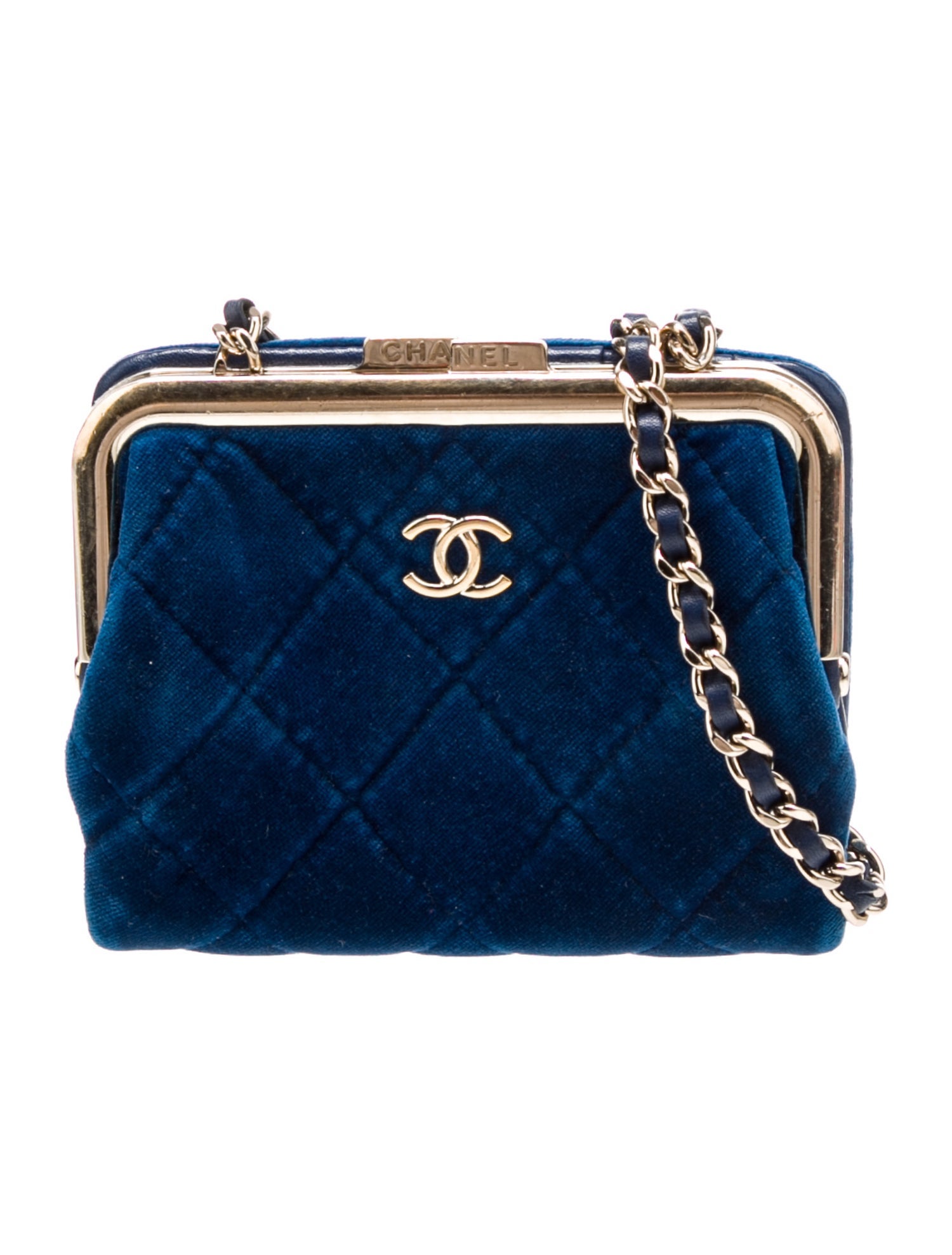 Chanel Velvet CC Coin Purse w/ Chain