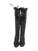 Chanel Interlocking CC Logo Leather Lace-Up Boots
