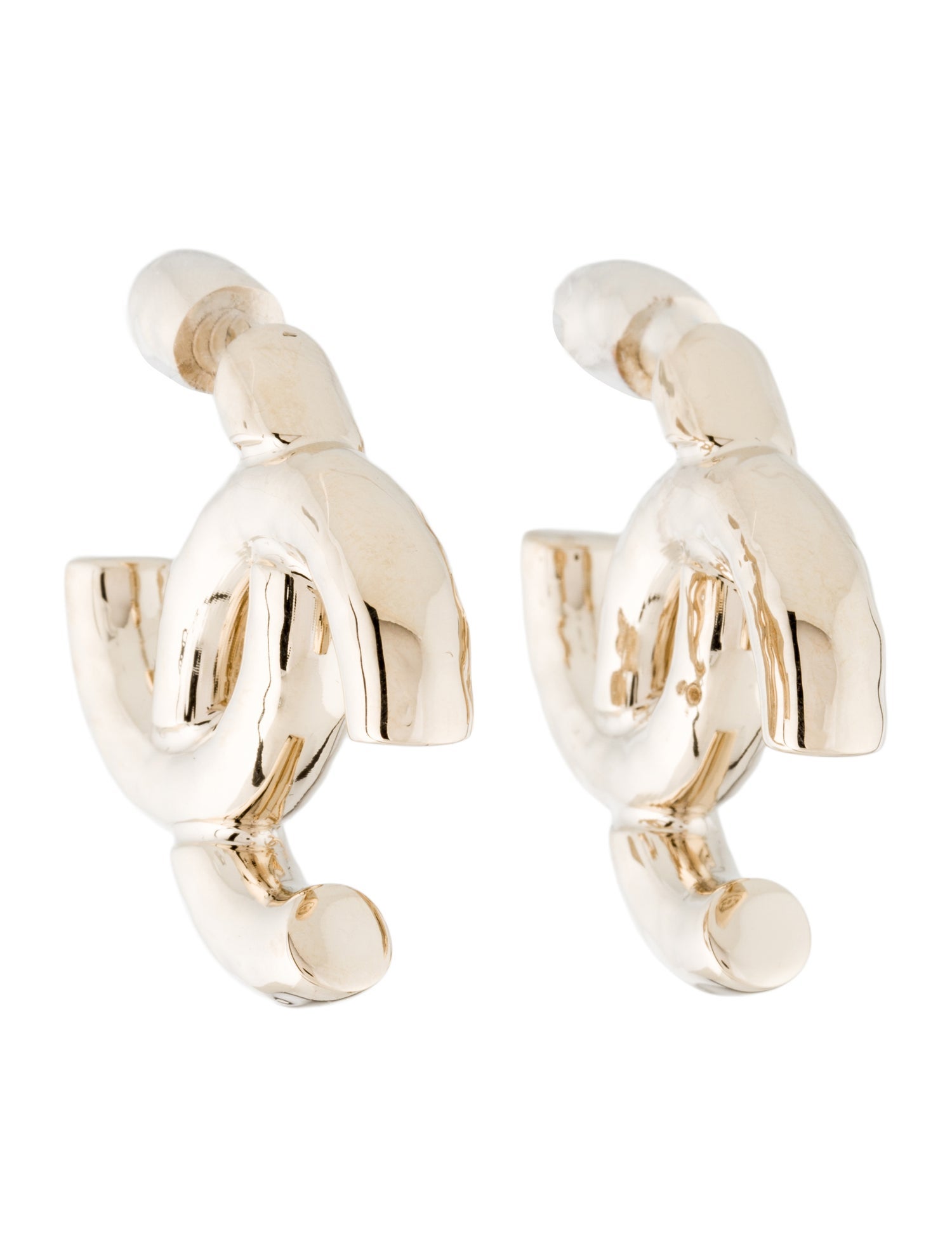 Chanel 2022 Soft Hammered CC Earrings