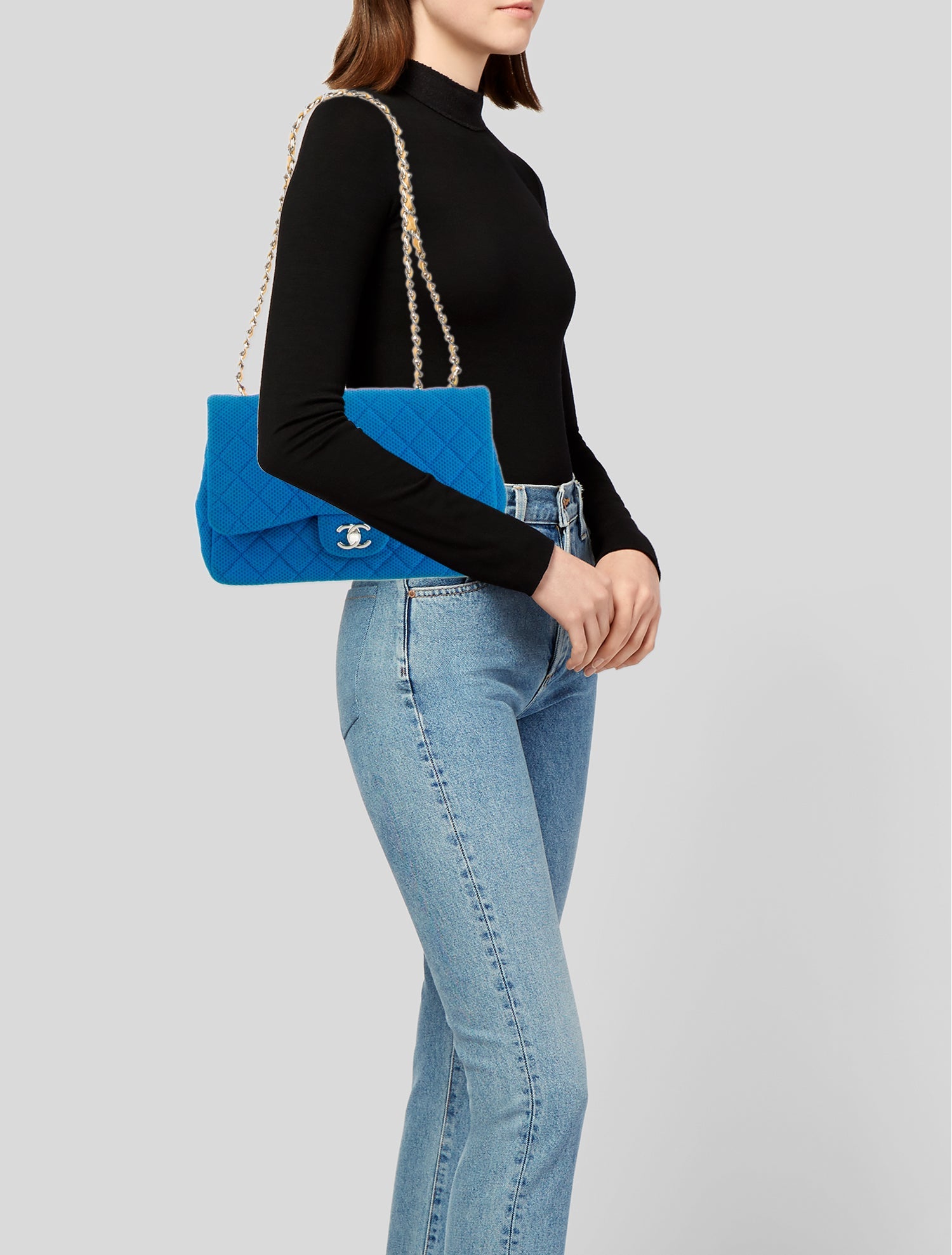 Chanel Classic Jersey Jumbo Single Flap Bag