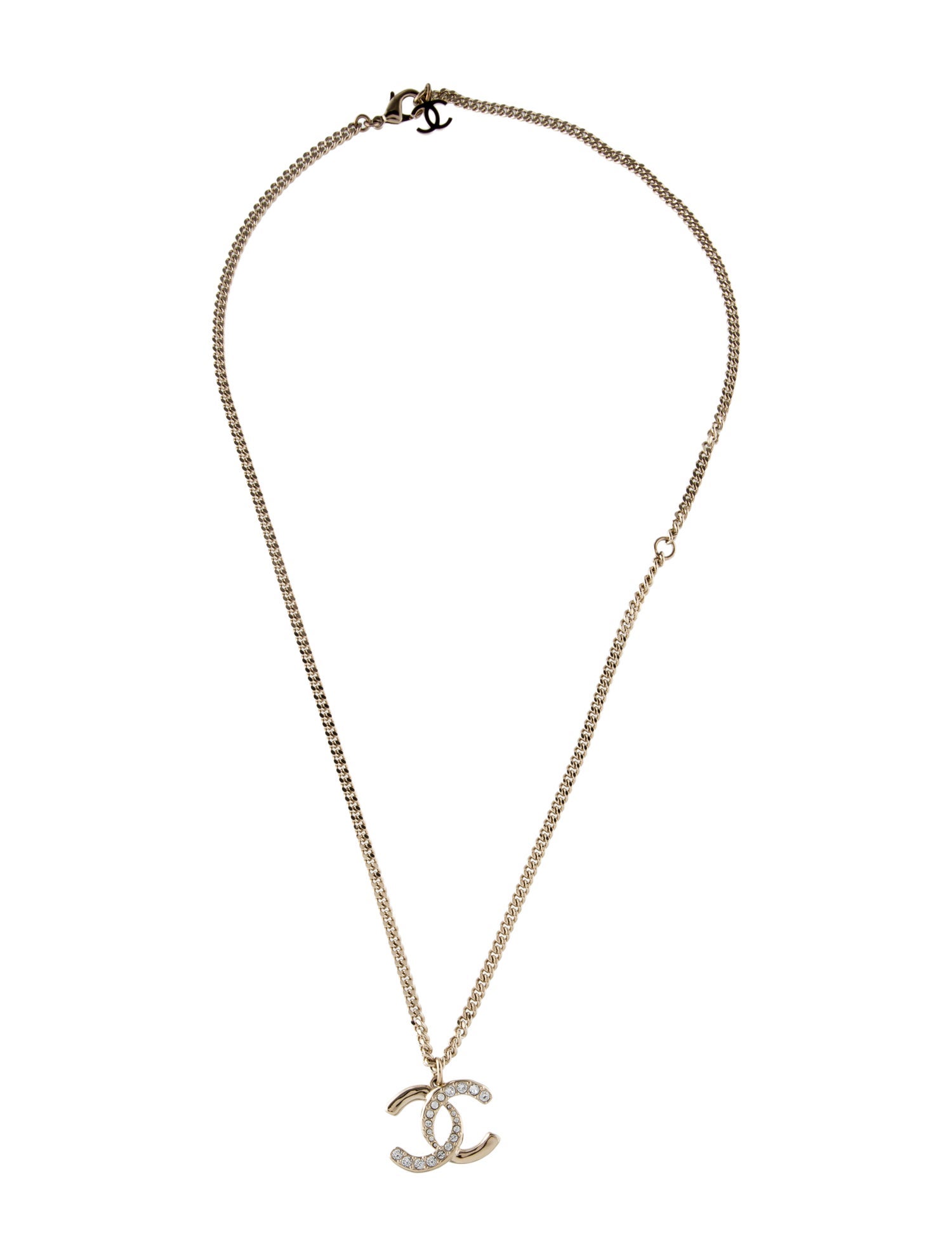 Chanel 2024 Strass CC Pendant Necklace