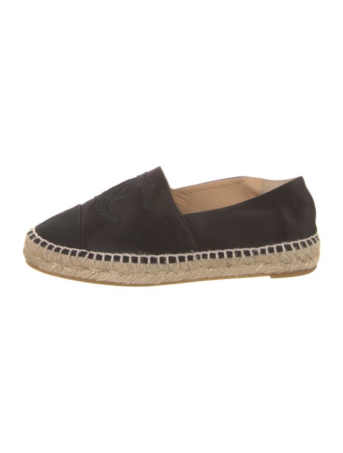 Chanel Interlocking CC Logo Satin Espadrilles