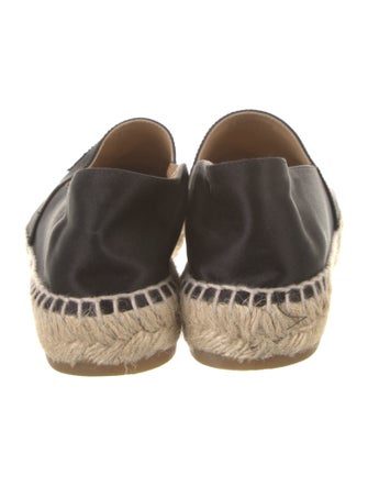 Chanel Interlocking CC Logo Satin Espadrilles